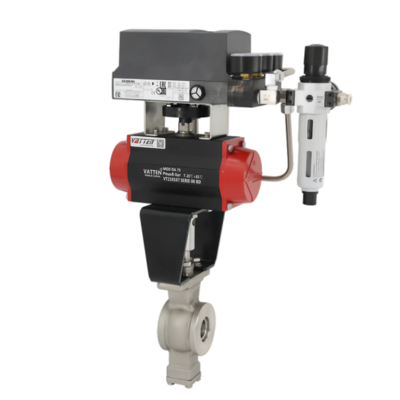 Pneumatisk kulventil av V-typ